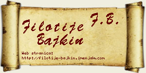 Filotije Bajkin vizit kartica